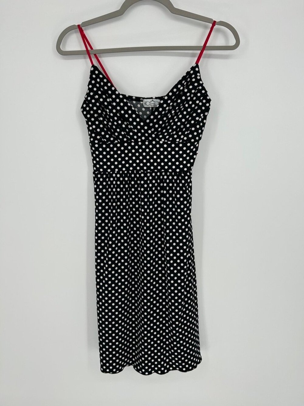 Trixxi Polka Dot Empire Waist Slip Dress Y2K Coquette Pin-Up Retro Size Medium